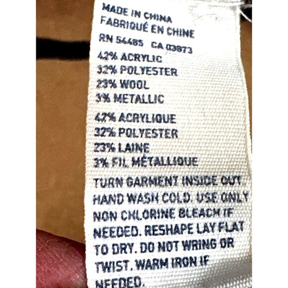 American Eagle Outfitters Burgundy Acrylic Wool Long Sleeve Sweater Medium - Picture 8 of 10